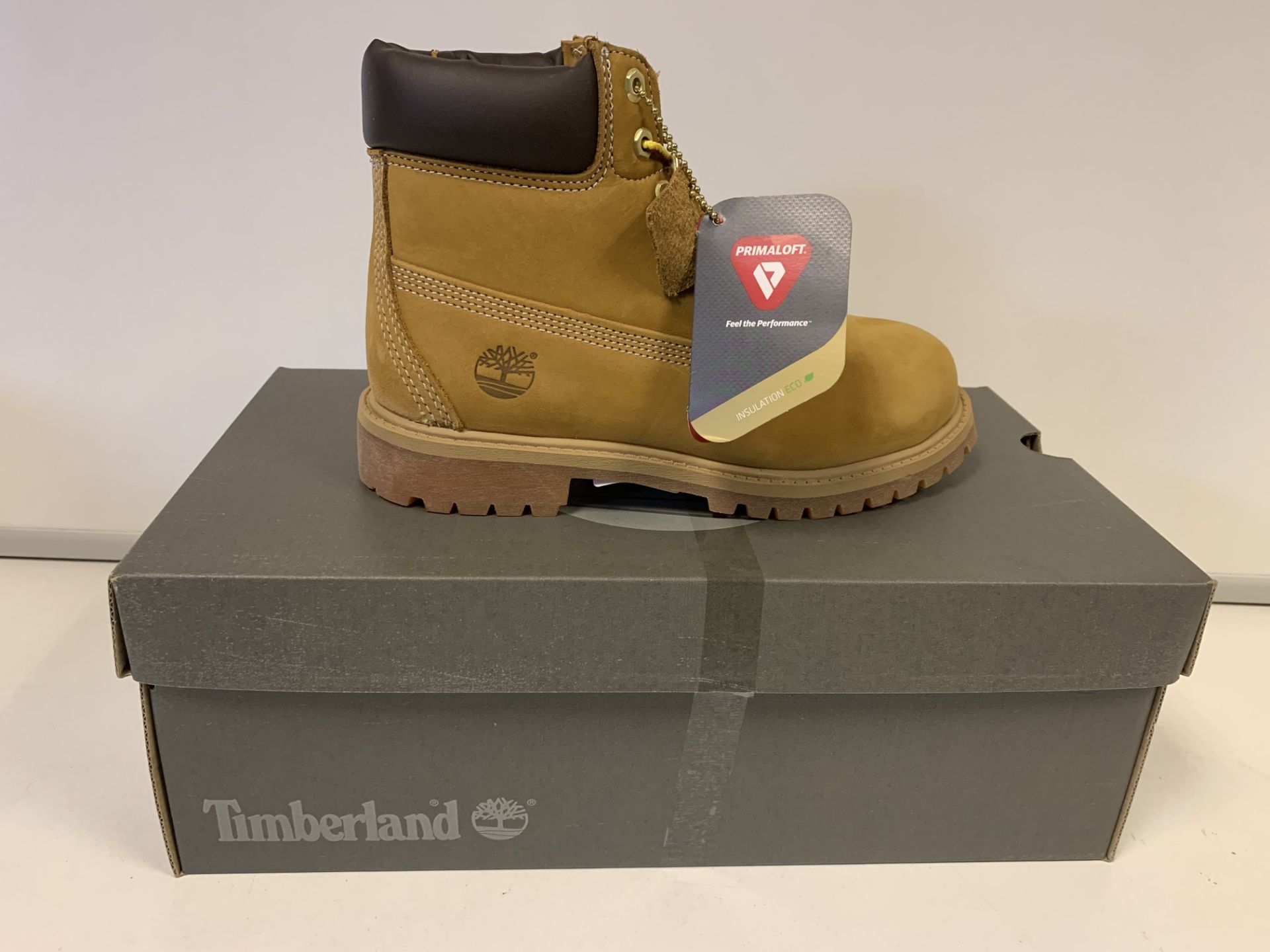 (NO VAT) 3 x NEW BOXED PAIRS OF TIMBERLAND PREMIUM WHEAT BOOTS. SIZE JUNIOR UK 2.