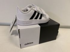 (NO VAT) 2 x NEW BOXED PAIRS OF ADIDAS VL COURT 2.0 CMF INFANT TRAINERS SIZE UK INFANT 3.
