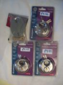 4 x Stainless Steel Disc Padlock RRP over £40