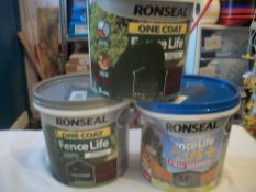 3 x Various Ronseal Fence Life