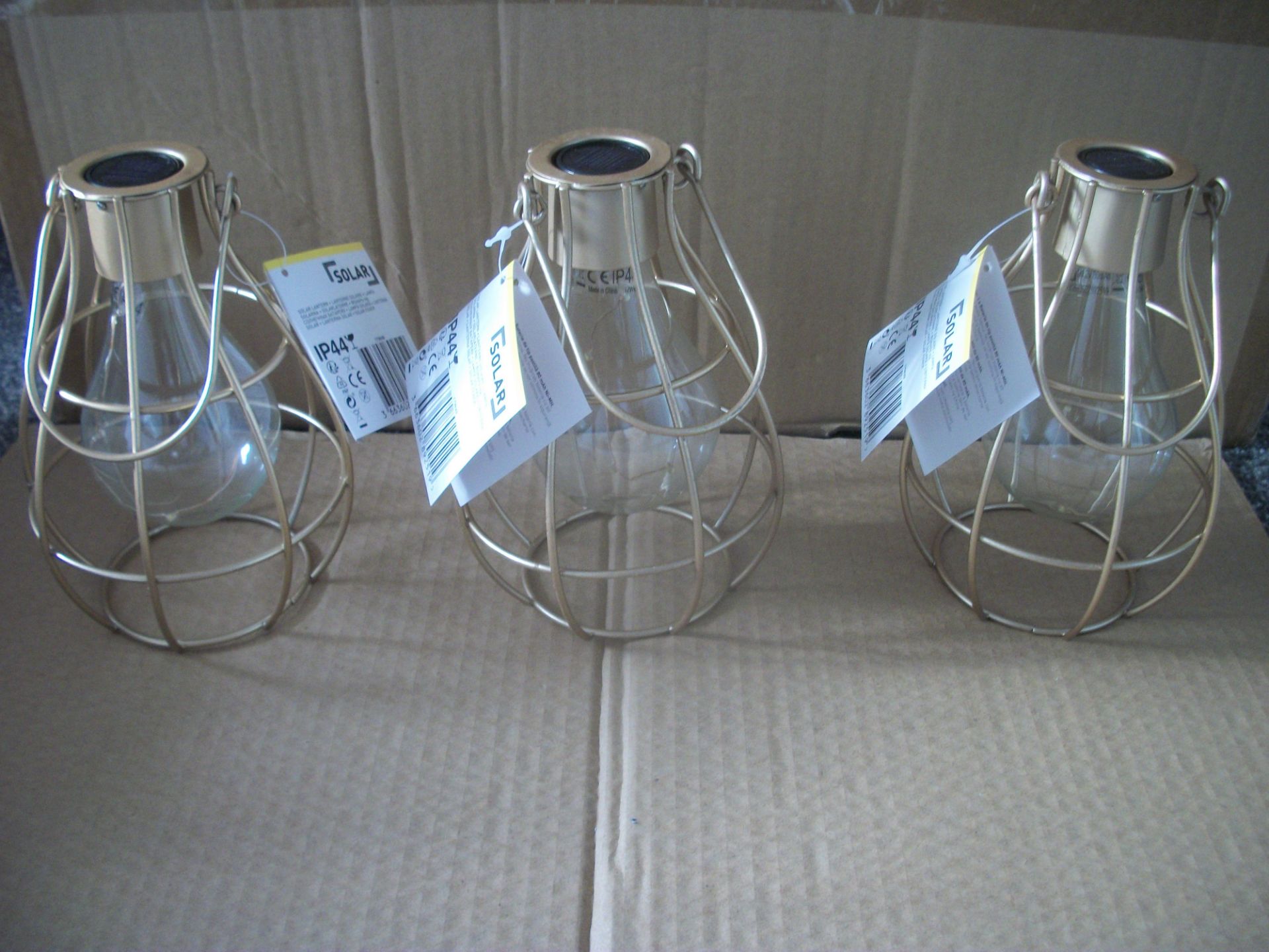 3 x Gold Solar Lanterns RRP over £8 each