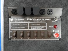 Le Maitre Pyroflash sixway Theatrical flash unit built in to the flight case with fog control