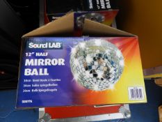 12" half mirror ball sound lab in box used