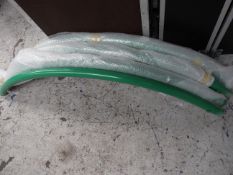 1m radius circle tube spray painted green in 4 sections with spiggets