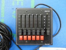 Pulsar 6 channel fader lighting unit black and red, male connector