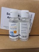 PALLET TO CONTAIN 1,500 x NEW SEALED SNOWDEN 50ML ANTI-BACTERIAL HAND GEL. CONTAINS 70% ALCOHOL. EXP
