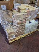 (J223) PALLET TO CONTAIN VARIOUS ITEMS SUCH AS: WYPALL SMALL ROLL DISPENSERS, ECOLOGICAL 20L RINSE