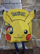 PALLET TO CONTAIN 120 x POKEMON PLUSH BACK PACKS - NOTE STITCHING MAY BE COMING APART ON SOME