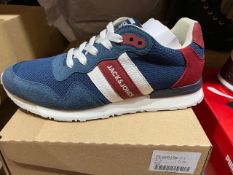 NEW & BOXED JACK AND JONES BLUE TRAINER SIZE 39, UK 6