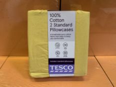 20 X BRAND NEW PAIRS OF 100% COTTON PILLOWCASES YELLOW (939/23)