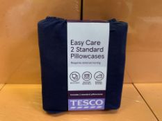 20 X BRAND NEW PAIRS OF 100% COTTON PILLOWCASES BLUE (940/23)