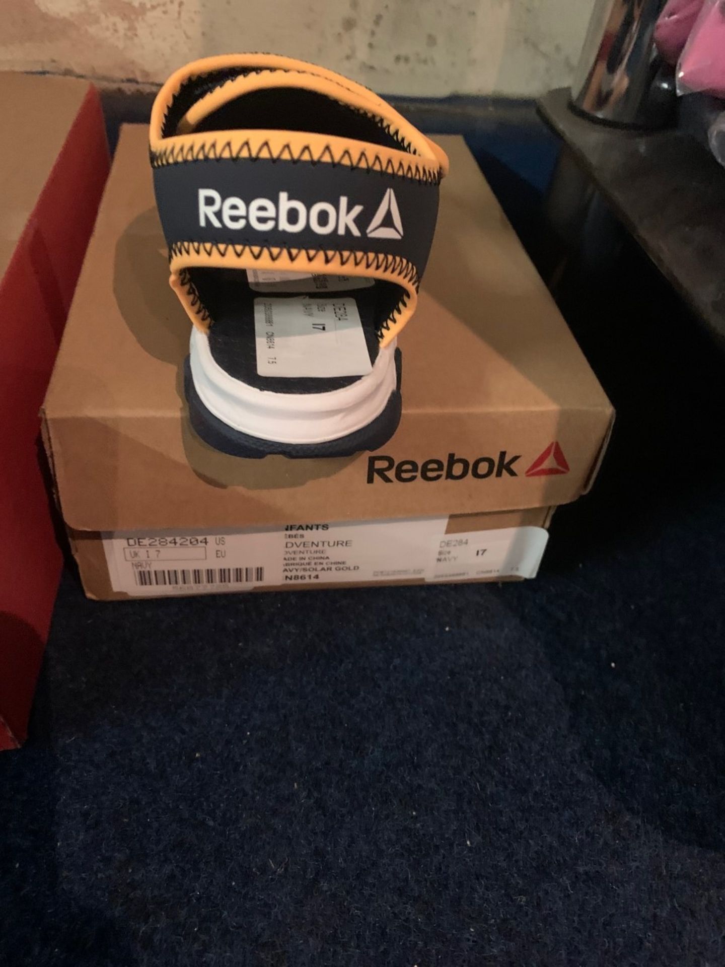 NEW & BOXED REEBOK NAVY WAVE GLIDERS NAVY SIZE INFANT 7 (199/21)
