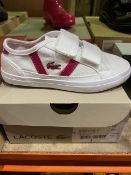 NEW & BOXED LACOSTE WHITE/PINK TRAINERS SIZE INFANT 10