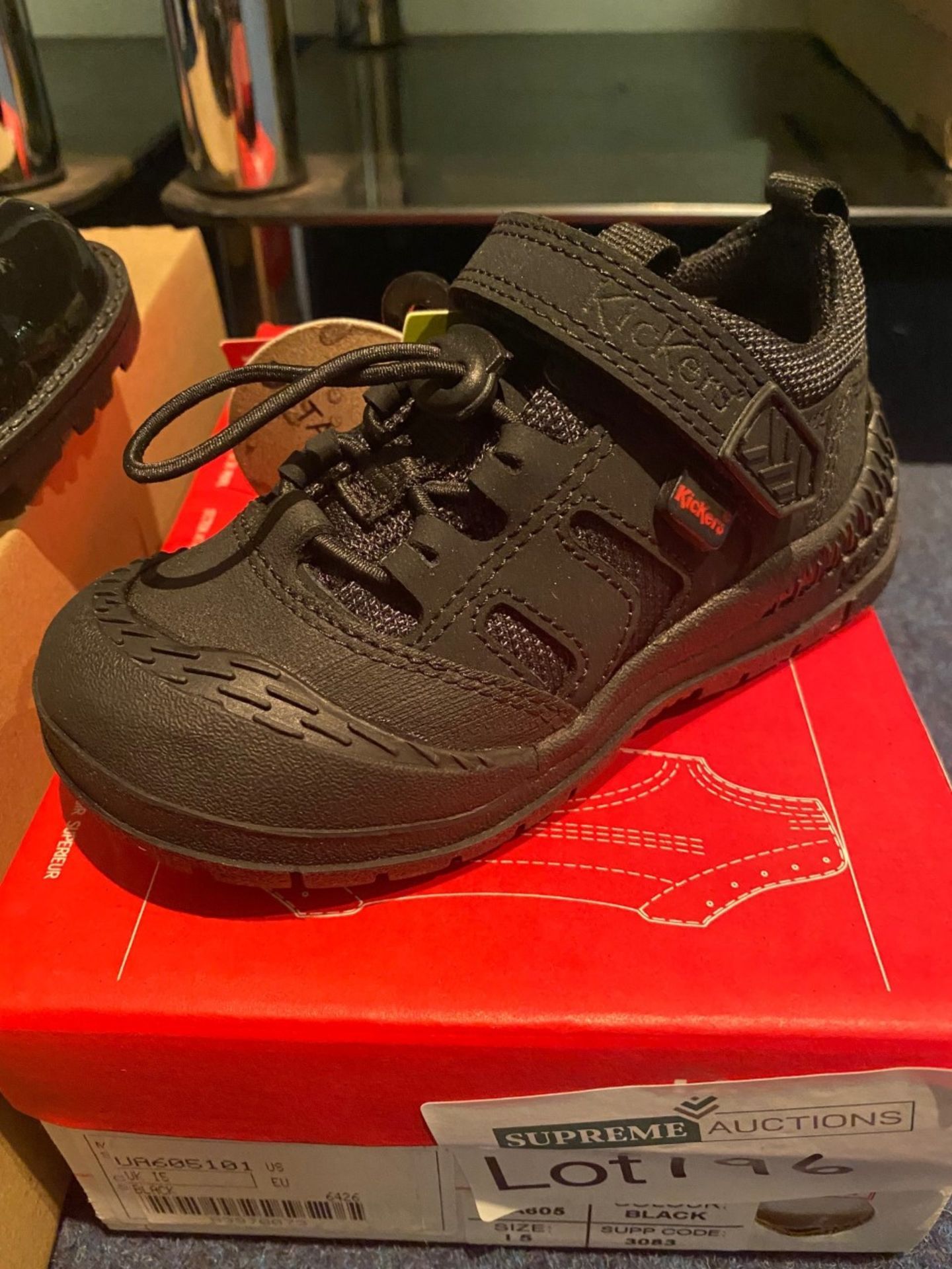 NEW & BOXED KICKERS BLACK SHOE SIZE INFANT 5 (196/21)