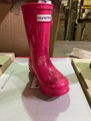 NEW & BOXED HUNTERS PINK GLITTER WELLIES SIZE INFANT 9