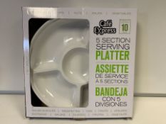 10 X CAFÉ EXPRESS 5 SECTION SERVING PLATTER IN 1 BOX (961/23)