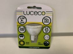 50 X LUCECO MR16 3.5WATT 260 LUMEN LIGHT BULBS IN 1 BOX (1012/23)