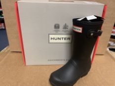 (NO VAT) BRAND NEW HUNTER MATT BLACK WELLINGTON BOOTS SIZE i12 (555/23)