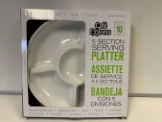 10 X CAFÉ EXPRESS 5 SECTION SERVING PLATTER IN 1 BOX (964/23)