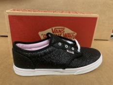 (NO VAT) 5 X BRAND NEW CHILDRENS VANS BLACK ATWOOD TRAINERS SIZE J5