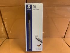 10 X BRAND NEW PACKS OF 10 STAEDLER FINELINER BLACK PENS