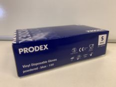 10 X PACKS OF 100 PRODEX VINYL DISPOSABLE GLOVES POWDERED BLUE