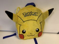 60 X POKEMON PLUSH BACKPACKS (STITCHING MAY BE COMING LOOSE)