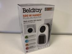 4 X BRAND BELDRAY 500W HANDY PLUG IN HEATERS