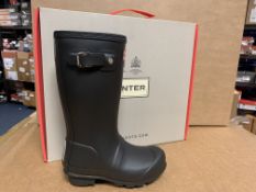 (NO VAT) BRAND NEW CHILDRENS HUNTER MATT BLACK WELLINGTON BOOTS SIZE i10