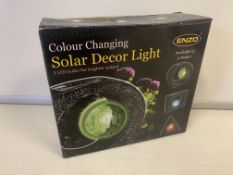 12 x NEW BOXED ENZO COLOUR CHANGING SOLAR DÉCOR LIGHTS.