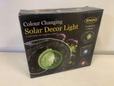 15 x NEW BOXED ENZO COLOUR CHANGING SOLAR DÉCOR LIGHTS.