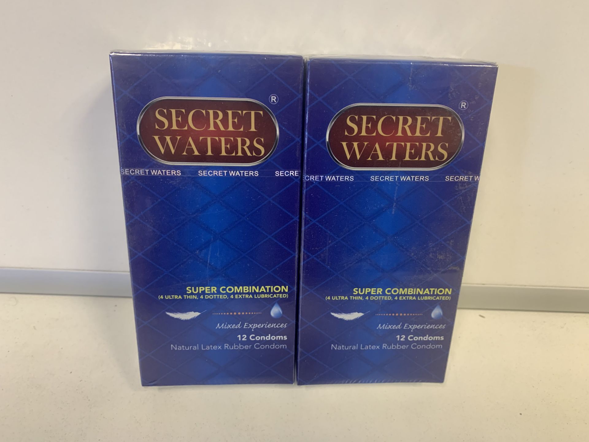 60 X BRAND NEW PACKS OF 12 SECRET WATERS SUPER COMBINATION MIXED EXPERIENCES CONDOMS