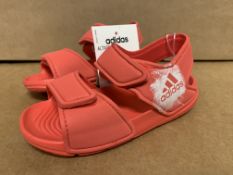 (NO VAT) 12 X BRAND NEW RED ADIDAS SANDALS SIZE i7