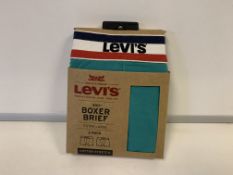 30 X BRAND NEW LEVIS MENS 2 PACK BOXER SHORTS IN VARIOUS COLOURS AND SIZES