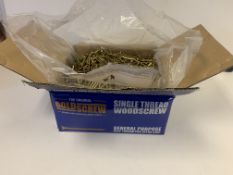 3 x NEW BOXES OF GOLD SCREW PZ. 5x100MM. EACH BOX CONTAINS APPROX. 1000 SCREWS. RRP £55 PER BOX