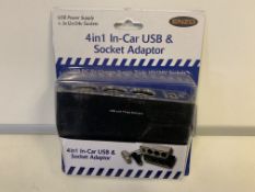 48 X NEW ENXO 4 IN 1 IN CAR USB AND SOCKET ADAPTERS