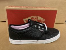 (NO VAT) 5 X BRAND NEW CHILDRENS VANS BLACK ATWOOD TRAINERS SIZE J5