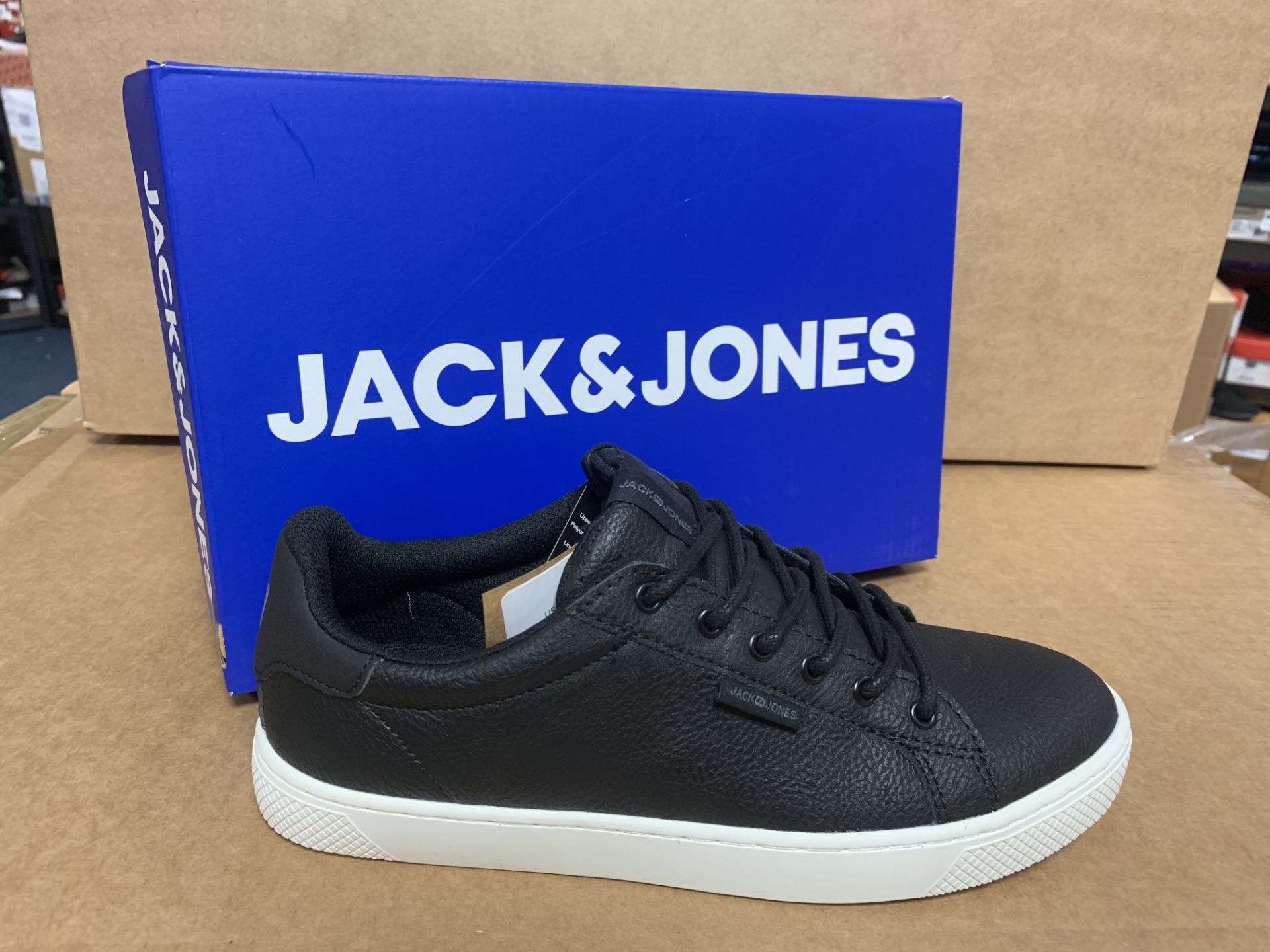 (NO VAT) 4 X BRAND NEW CHILDRENS JACK JONES BLACK TRAINERS SIZE 3