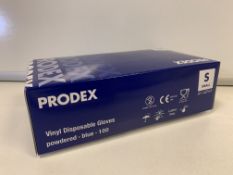 10 X PACKS OF 100 PRODEX VINYL DISPOSABLE GLOVES POWDERED BLUE