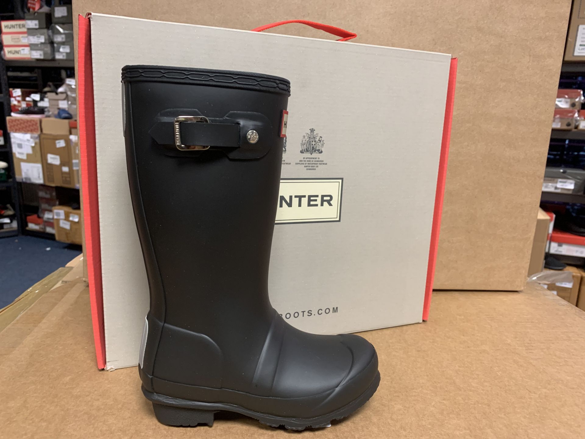 (NO VAT) BRAND NEW CHILDRENS HUNTER MATT BLACK WELLINGTON BOOTS SIZE i10