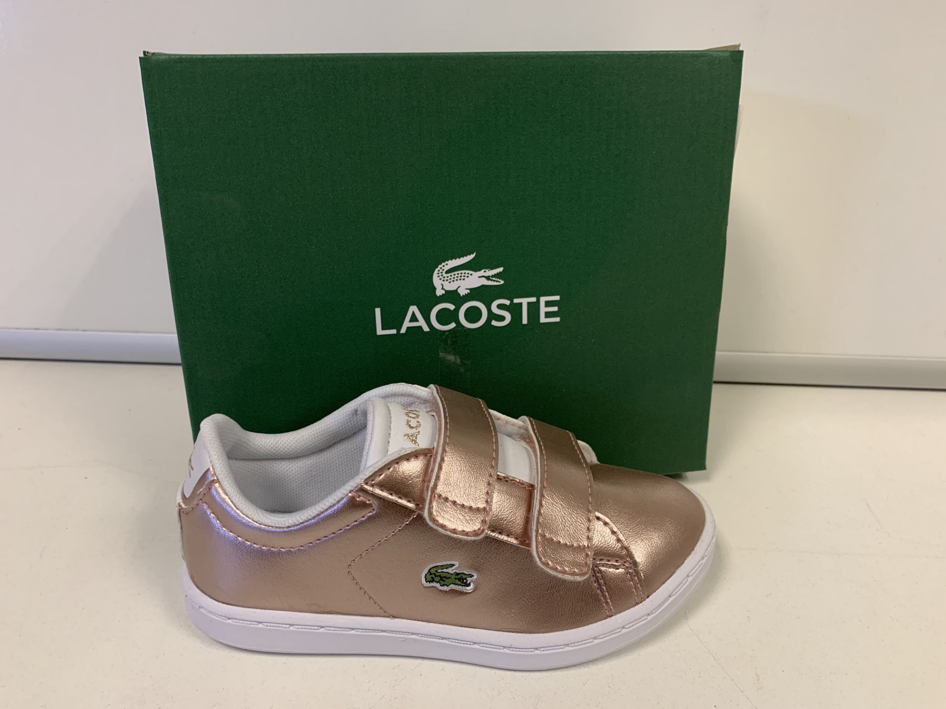 (NO VAT) 4 X BRAND NEW LACOSTE ROSE GOLD TRAINERS SIZE i9