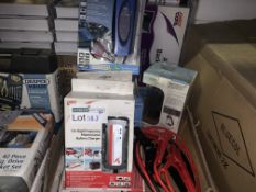 MIXED LOT INCLUDING BATTERY CHARGERS, RING SMART CHARGER, RING E CAN ETC