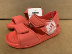(NO VAT) 12 X BRAND NEW RED ADIDAS SANDALS SIZE i7