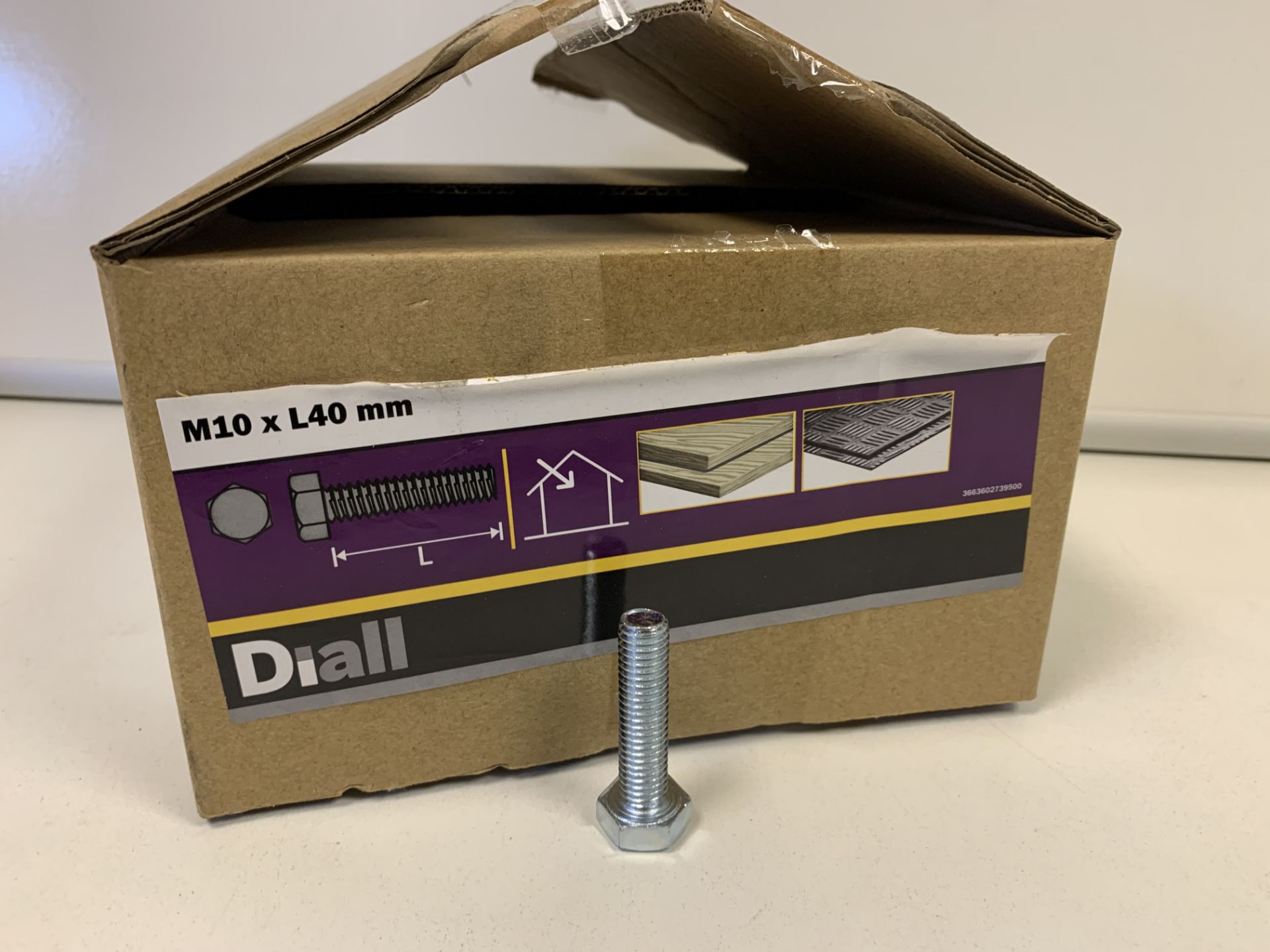 20 X 4KG BOXES OF DIALL M10 X L40MM HEX BOLTS LOOSE