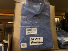 34 X BRAND NEW MID BLUE SHIRTS IN VARIOUS SIZES