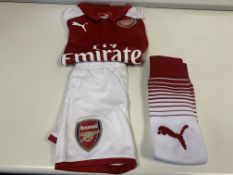 (NO VAT) 4 X BRAND NEW ARSENAL FULL HOME KITS SIZE 1-2 YEARS