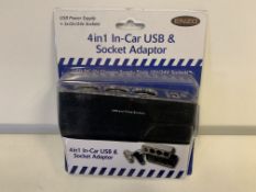 48 X NEW ENXO 4 IN 1 IN CAR USB AND SOCKET ADAPTERS
