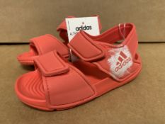 (NO VAT) 11 X BRAND NEW RED ADIDAS SANDALS SIZE i7