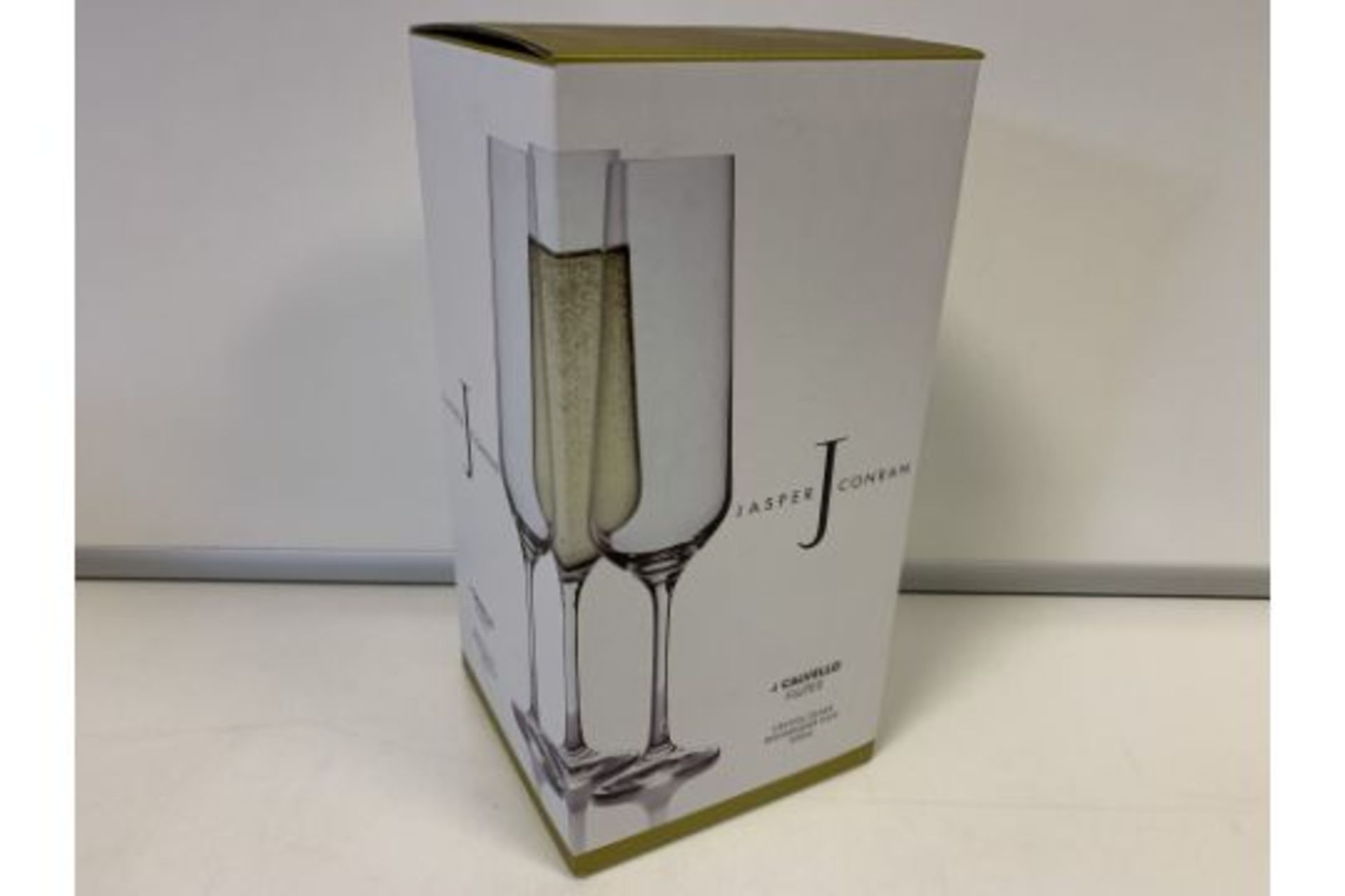 6 X BRAND NEW PACKS OF 4 JASPER CONRAN CALVELLO FLUTES CRYSTAL GLASS DISHWASHER SAFE 200ML £25 PER