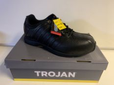 6 X BRAND NEW BOXED TROJAN SAFETY TRAINERS BLACK SIZE 8